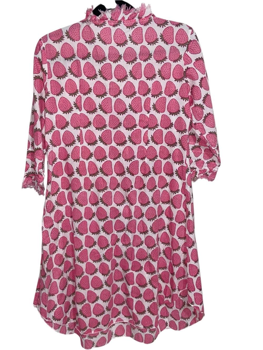 At Last… Dress Womens Size 10 Annabel Strawberry Print Tunic Cottagecore Boho - Picture 2 of 11